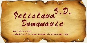 Velislava Domanović vizit kartica